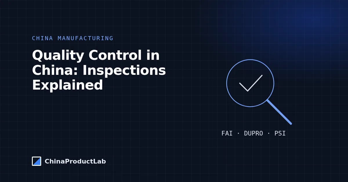Quality Control in China Manufacturing: First Article, In-Process and Pre-Shipment Inspection