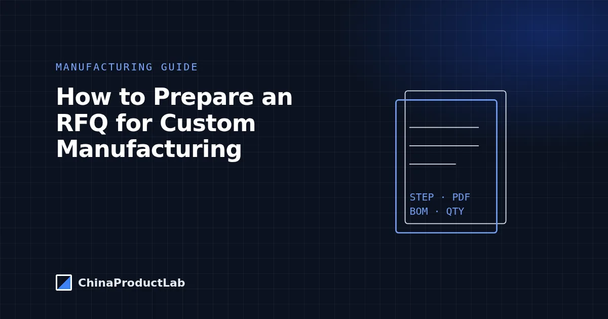 How to Prepare an RFQ for Custom Manufacturing: Files, Details and Checklist